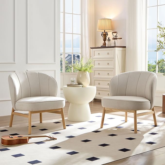 Ash Wooden e Upholstered Lounge Shell ChairModern Chair 1PC Comfor Chairs for Living RoomCoffee ShopOffice