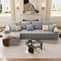 135.4 Cloud Sectional Couch with L-Shape Chaise Modern Modular 4-Seater Sofa with Deep Seat Corduroy Upholstered Couches for Living Room Bedroom No Assembly Required(Grey Left Facing)