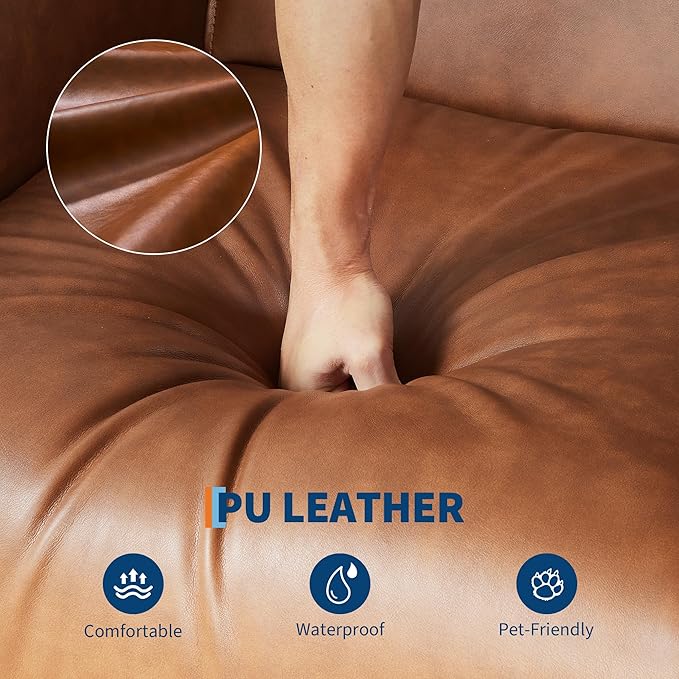 IDEALHOUSE Power Recliner Chair with Side Pockets 270° Swivel &amp Glider USB Charging Port PU Leather Thickened Dual-Layer Armrests Modern Recliner for Living Room Bedroom(Walnut)