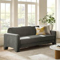 HULALA HOME 84 Modern Curved Sofa Comfy Chenille Couch with Wrapped Armrests 3 Seater Sofa for Living Room Easy to Assemble Grey