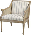 Martha Stewart Isla Accent Chairs for Living Room with Solid Wood Frame Cane Webbed Swoop Track Arms Turned Legs Farmhouse Coastal Cottage Deep Seating Lounge - Reclaimed Wood Beige