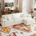 115 Sectional Couches for Living RoomModular L Shaped Sofa with ChaiseModern Sofa with Ottoman for ApartmentSmall Space(Beige3 Seats with Ottoman)