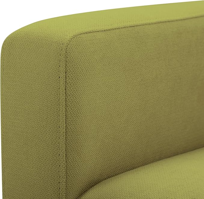 Loveseat Sofa Small Couch for Small Spaces Modern Linen Fabric 2-Seater Sofa with Solid Wood Legs Easy Assembly Apartment Couch for Living Room Office (Green)