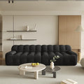 102.4inch Modular Sectional CouchOversized Loveseat Sofa 3D Mesh Fabric Comfy Cloud Sofa Couches Curved Couch for Living Room Office ApartmentNo Assembly Required (Black 102.4)