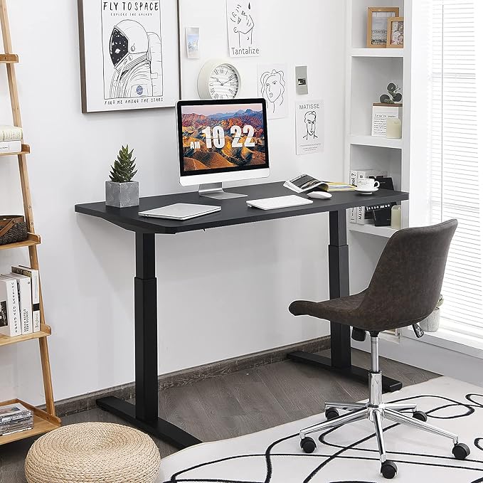 Tangkula Dual Motor Electric Standing Desk Frame Height &amp Width Adjustable Motorized Sit Stand Desk Base Ergonomic Standing Up Workstation w/Memory Controller