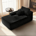 67'' Oversized Boneless Cloud Chaise Lounge Corduroy Chair Plush Black Sofa BedCouches Living Room No Assembly (Left).