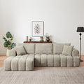 Khaki 108 Modular Sectional Sofa with Left Facing Chaise L Shaped Couch with Deep Seat Cloud Foam Couch Plush Chenille Sofa No Assembly Needed for Living Room
