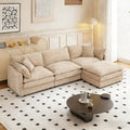 102 Cloud Sectional Couch Modular L Shaped Sofa with Movable Ottoman Comfy Chenille Deep Seat Sofa with Throw Pillows 3-Seater Cloud Couches for Living Room Apartment