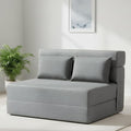 FILUXE Folding Sofa Bed | Convertible Sleeper Chair Bed for Adults Fold Out Chair to Bed Linen Futon Chair with Pillow for Home Dorm Apartment RV Living Room Standard Size Light Gray