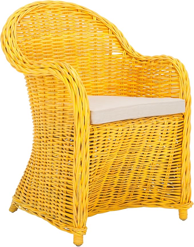 SAFAVIEH Home Collection Callista Yellow Wicker Club Chair