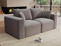 Modular Loveseat Couch Cloud Couches for Living Room - 79 Boneless Sofa - No Assembly Required Cozy Corduroy Convertible Full Sponge Compression Sofas for House Apartment(Grey)