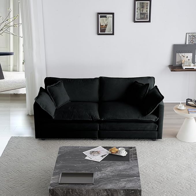 ERYE 2 PCS Oversized Living Room Sofa Sets Include Two Spacious Loveseats for 4-6 Persons Modern Deep Seat Modular Cushions Sofa&ampCouch w/8 Pillows for HomeApartmentOffice