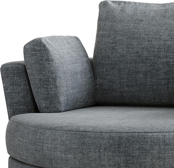 STARY Upholstered Swivel Barrel Sofa Modern Accent Chair with Cozy Cushioning Stylish Rotating Chair for Living Room Bedroom or Office