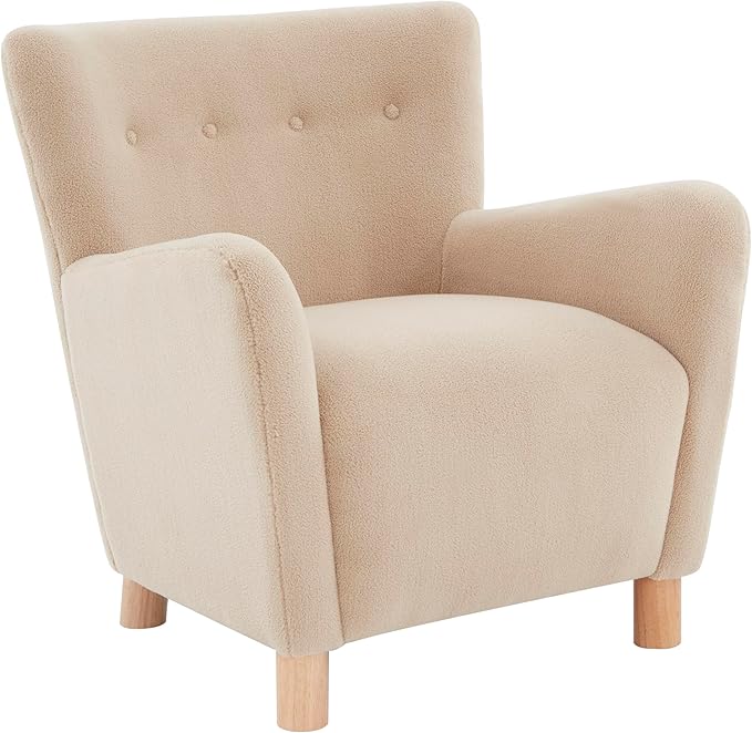 SAFAVIEH Couture Collection Carey Tan Faux Shearling Accent Chair (Fully Assembled)