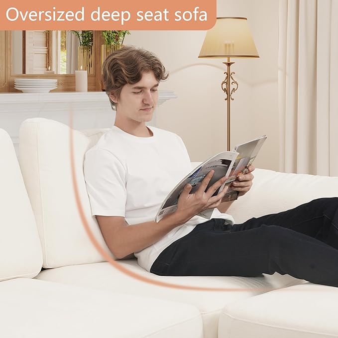 EASE MOOSE Armrest Accessories Module for Chenille Modular Sectional SofaWhite
