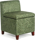 Joveco Accent Chair with Storage Fabric Upholstered Vanity Chair Seat with Removable Lid Modern Single Sofa for Living Room Bedroom Reading Room (Green with Gold)