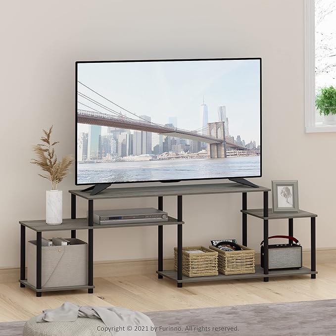 Furinno Turn-N-Tube Handel Stand for TV up to 55 Inch French Oak