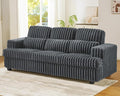 VanAcc 89 Inch Sofa Modern Sofa Couch with Deep Seats Comfy Sofa with 3 Throw Pillows Upholstered Couch for Living Room Grey Couch