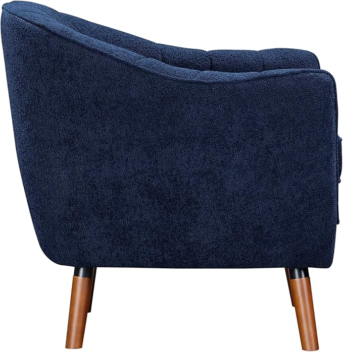 Lexicon Alard Tufted Fabric Barrel Accent Chair Blue