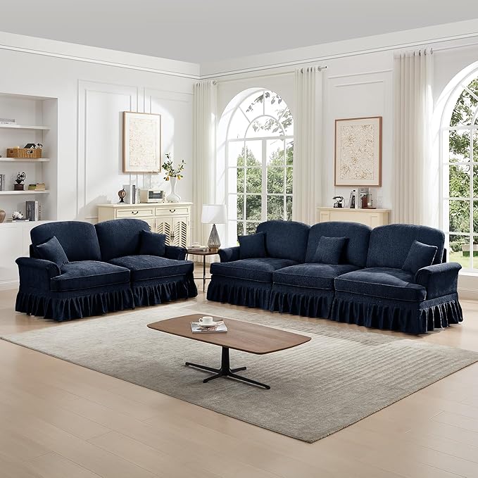 KEIKI 107 3Seat Modular Velvet Sofa Couch for Coastal Home Bedroom Studio Style Conscious Beach Lovers Luxurious Elegant Sophisticated Refined Design Stylish Design Blue