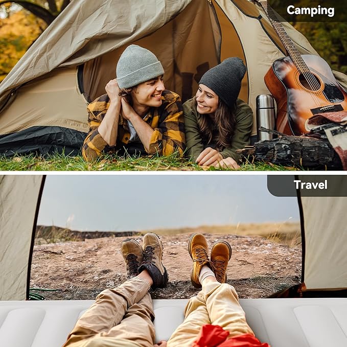 COMMOUDS Twin Air Mattress with Built-in Battery Powered Removable Pump 18 High Inflatable Mattress Portable Blow up Mattress Air Bed for Camping Home and Guest