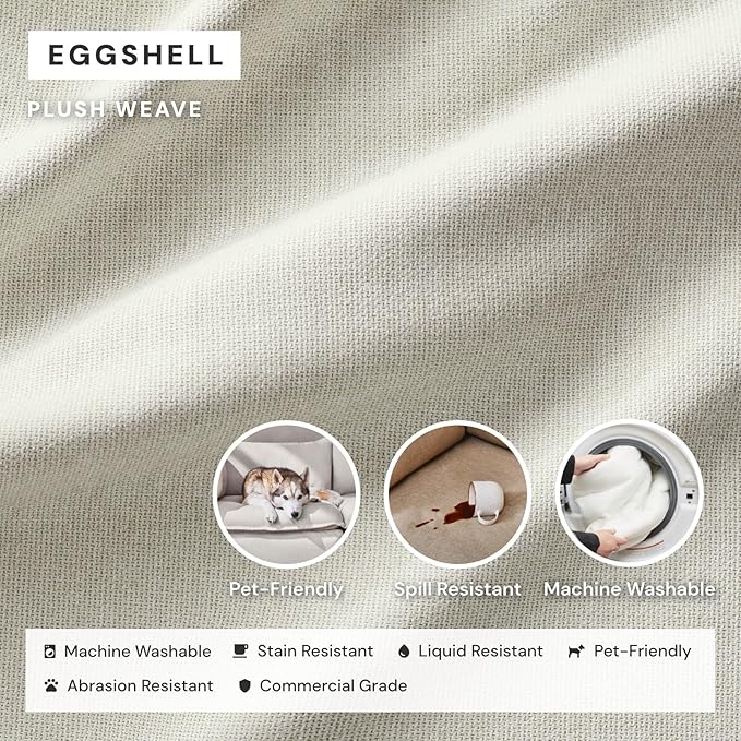 Anabei Slipcover Only - Modular Washable 2-Seater Sectional in Eggshell