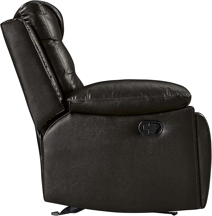 New Classic Furniture Nikko Faux Leather Manual Console Loveseat with Dual Recliners Brown