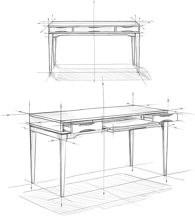 SIMPLIHOME Harper Desk - 60 Inch Wide Solid Wood Writing Desk in Light Golden Brown Mid-Century Modern Home Office Computer Table for Study with 2 Drawers and Flip-Down Keyboard Tray