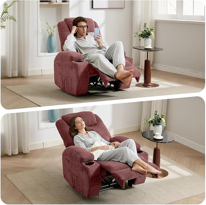 Comfort Recliner Chair for Living RoomStylish &amp Durable Modern Lounge SeatingErgonomic Back Support Easy AssemblyPerfect for Living Room Bedroom or NurseryPink