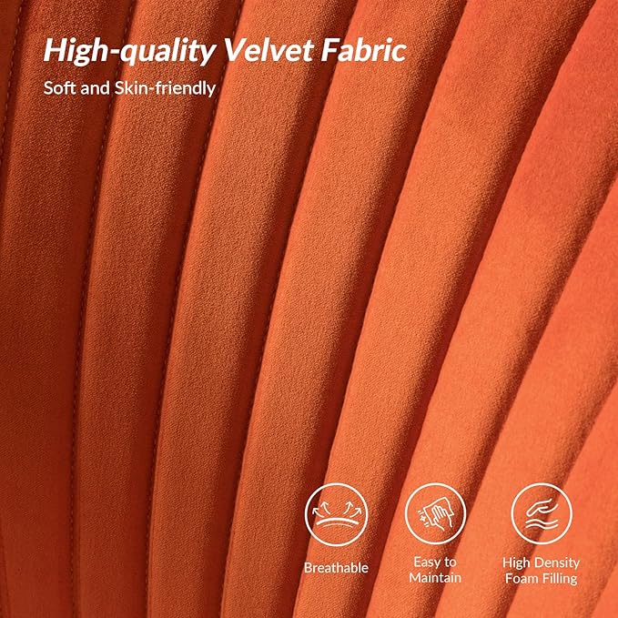 HULALA HOME Velvet Loveseat Sofa with Gold Legs Mid-Century Modern Upholstered Love seat Couch Tufted Small 2-Seat Sofa Armless for Living Room Bedroom Apartment Small Spaces Orange