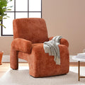 Chenille Oversized Armchair Extra Large Accent Reading Chair for Adults Comfy Mid-Century Modern Accent Chair Lounge Chair Arm Chairs for Living Room Bedroom(Brown)
