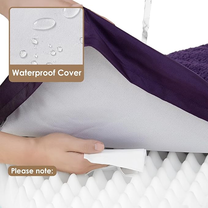 EHEYCIGA Orthopedic XL Dog Beds for Extra Large Dogs with Removable Washable Cover for Crate Purple 41x27
