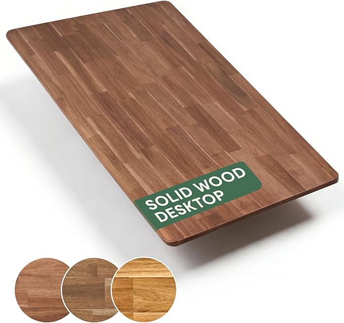FLEXISPOT Acacia Solid Wood 72x30 Butcher Block Desktop – Thick Beveled Edge Tabletop for Standing Desk Kitchen Island Dining Table &amp DIY Projects Brown