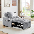 KINFFICT Sleeper Sofa Chair Bed Convertible 3-in-1 Armchair Adjustable Sleeper Chair with Pullout Bed Single Lounger Futon with Side Pockets for Living Room (Grey)