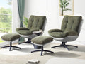 Chenille Rocking Swivel Accent Chair Set of 2 with Ottoman 360° Oversized Metal Base Swivel Rocker Accent Chair Reclining Lounge Chair Ergonomic Armchair for Living RoomBedroomOfficeGreen