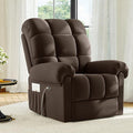 Power Recliner Chair Reclining Chair Comfy Teddy Small Recliners for Small Spaces Adjustable Electric Recliner Chairs for Adults Electric Recliners with USB Port &amp Side Pockets Coffee