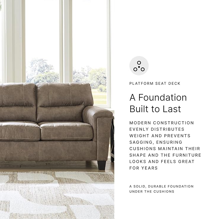 Signature Design by Ashley Navi Modern Sofa with Removable Cushions Dark Brown