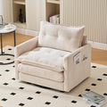 Oversized Swivel Barrel Accent Chair Chenille Comfy Cloud Sofa Chair with Large Seat and Upholstered Armrests Modern Extra Wide Armchair Reading Chairs for Bedroom Living Room (Beige)