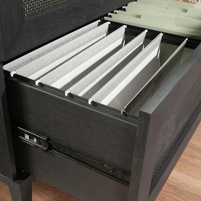 Modern Farmhouse 2 Drawer Small File Cabinet with Lock Under Desk Storage DrawersOrganizer for Home Office Filing CabinetsBlack