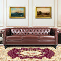 Brown Couches Sofas Chesterfield Sofas for Living Room Deep Seat Comfy 3-Seater Faux Leather Couch Classic Tufted Upholstered Couches for Bedroom Office Easy to Assemble