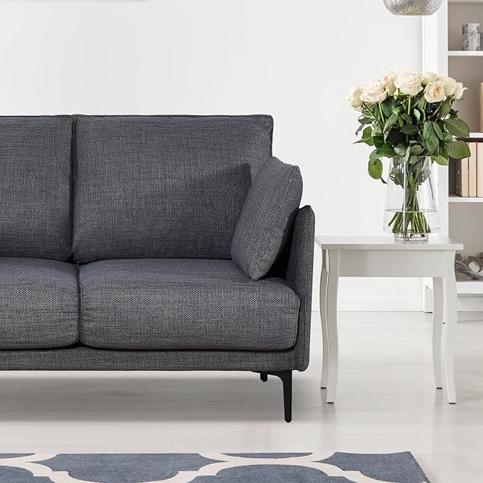 53 Loveseat Sofa Small Couch Fabric Upholstered 2-Seat Sofa with USB Port for Small Place Apartment Living RoomOffice(Grey)