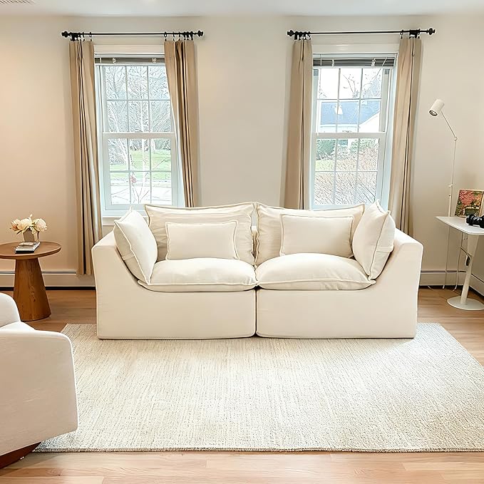Boneless Loveseat Couch Sectional Cloud Couch Oversized Modular Sectional Sofa Modern Cloud Sofa Couches with Pillow for Living Room Bedroom