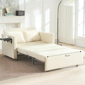 45 Oversize 3-in-1 Sleeper Chair 75 Long Pull-Out Sleeper Sofa Bed with Wing Table and Side Pocket for Living Room Bedroom Small Space Beige