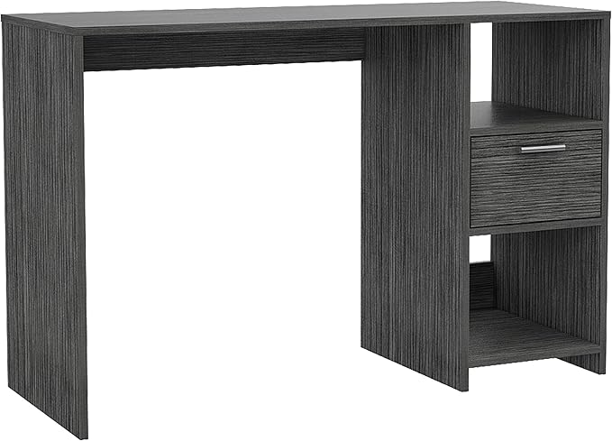 Writing Work Study Computer Desk with Open Storage Spaces One Drawer Two Shelves Functional Workspace Desk for Home Office Living Room