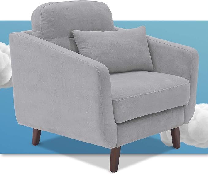 Serta Sierra Living Room Sofas Modern Design Microfiber Upholstered Couch Ideal for Smaller Spaces Arm Chair Smoke Gray