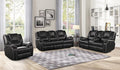 3 PC Recliner Sofa Sets Bonded Leather Lounge Chair Loveseat Reclining Couch for Living RoomBlack