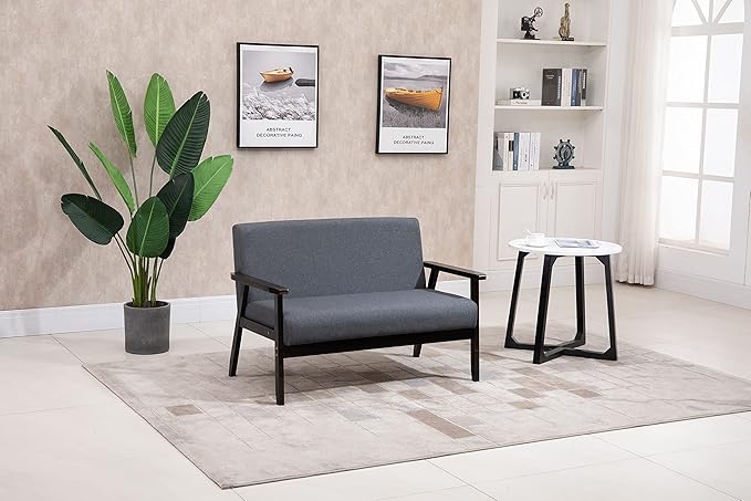 Lilola Home Bahamas 45 W Dark Gray Loveseat