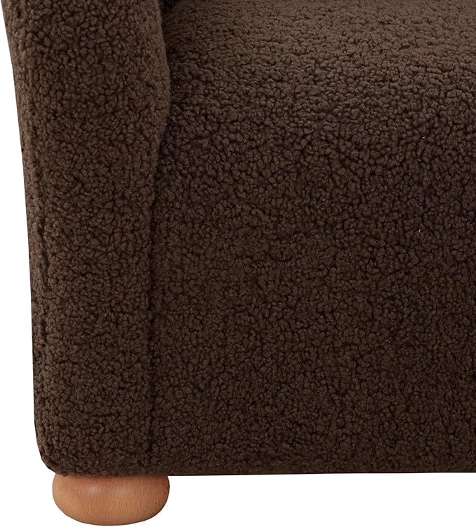 SAFAVIEH Couture Collection Galloway Dark Brown Faux Shearling/Natural Wingback Accent Chair