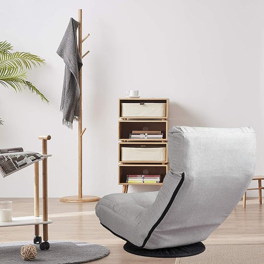Single Reclining Chair Modern Grey Solid Recliner Adjustable Height Indoor Use Living Room