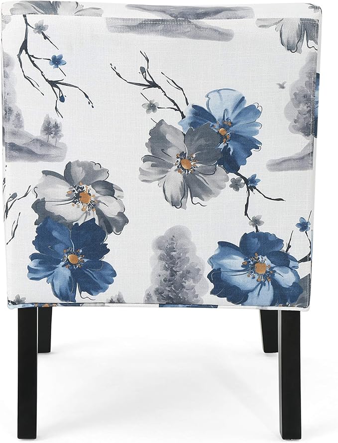Christopher Knight Home Kendal Traditional Fabric Accent Chair Print Matte Black 22.5D x 29.5W x 32H in